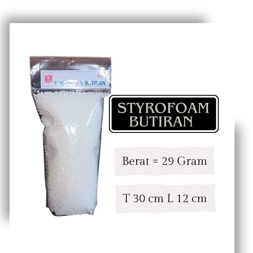 Butiran Busa Styrofoam Kemasan Kecil Besar isi Fish Ball / Bola Undian / Packing / isi Bantal Boneka