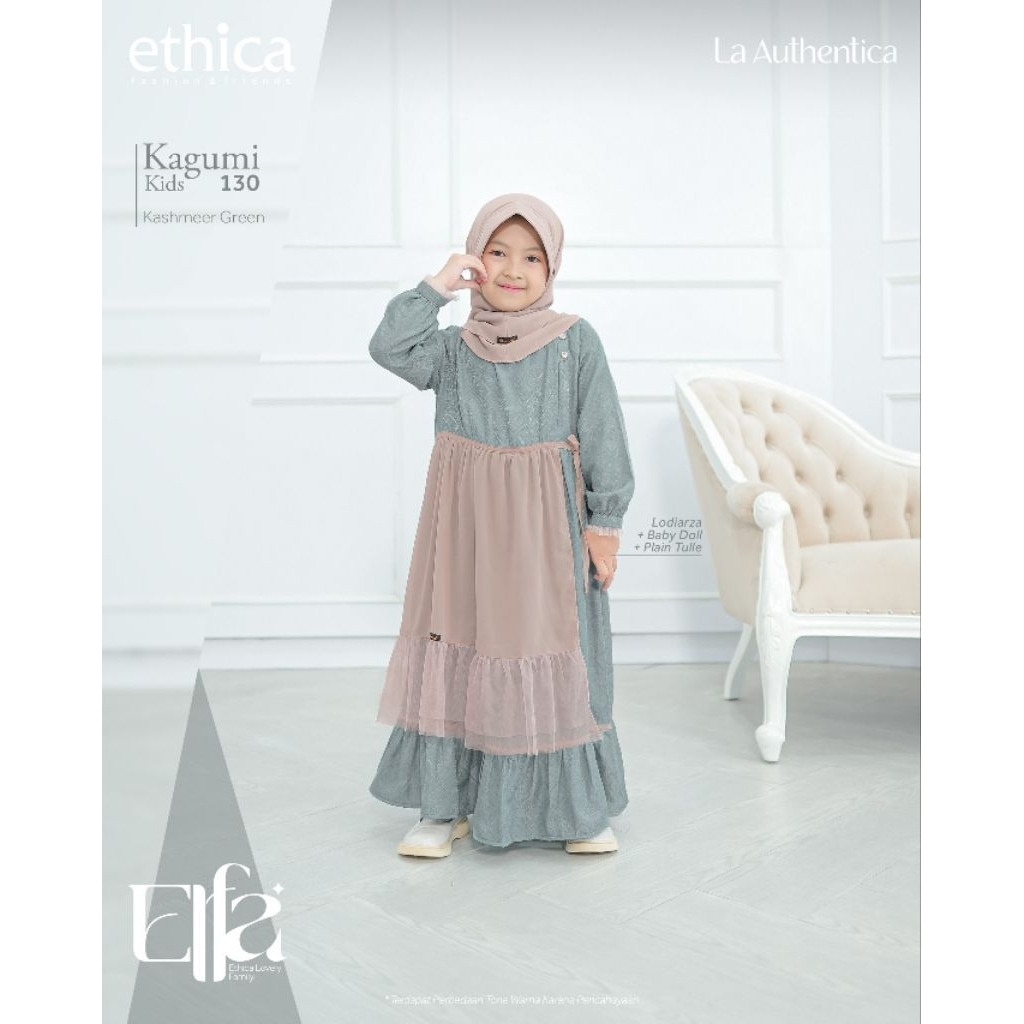 KAGUMI KIDS 130 KASHMEER GREEN  ( Gamis Anak ) ETHICA