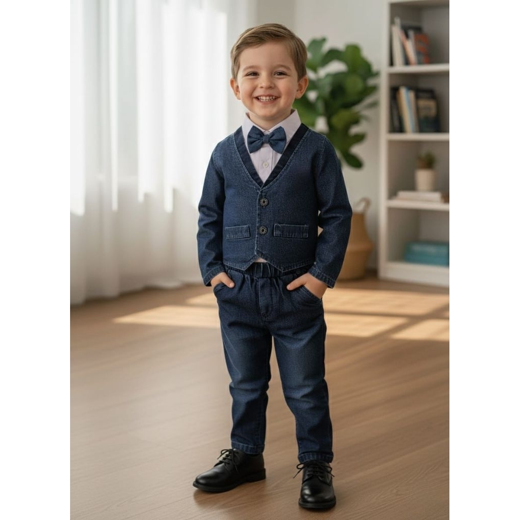 Baju set anak laki-laki/setelan jeans - stelan rompi - stelan rompi lepas - set jeans - set anak - k