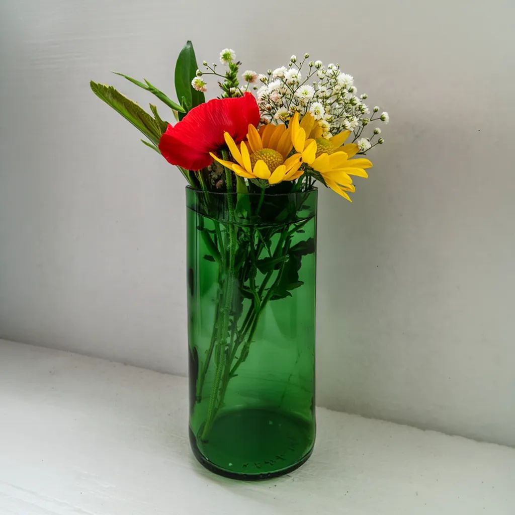 VAS BUNGA HIJAU // Vas botol kaca // Vas kaca // Dekorasi // hiasan ruangan // Vas botol kaca // Vas