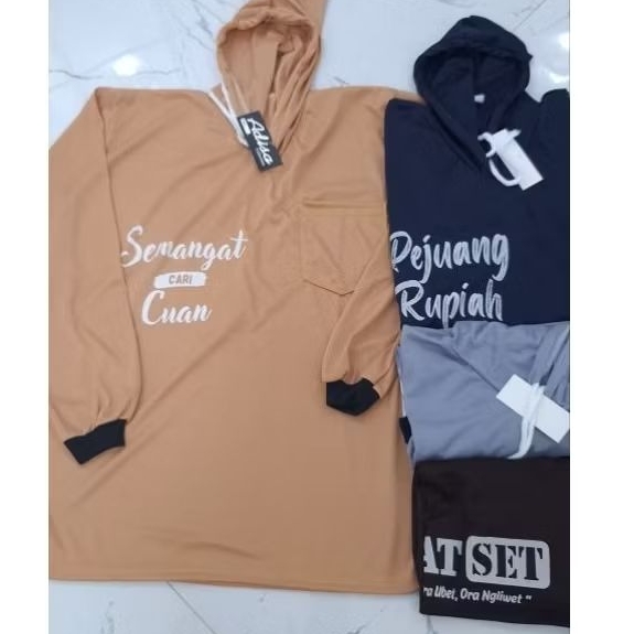 KAOS SABLON LENGAN PANJANG/KAOS TANI TOPI/KAOS PROYEK/KAOS BERKEBUN/KAOS BASAHAN