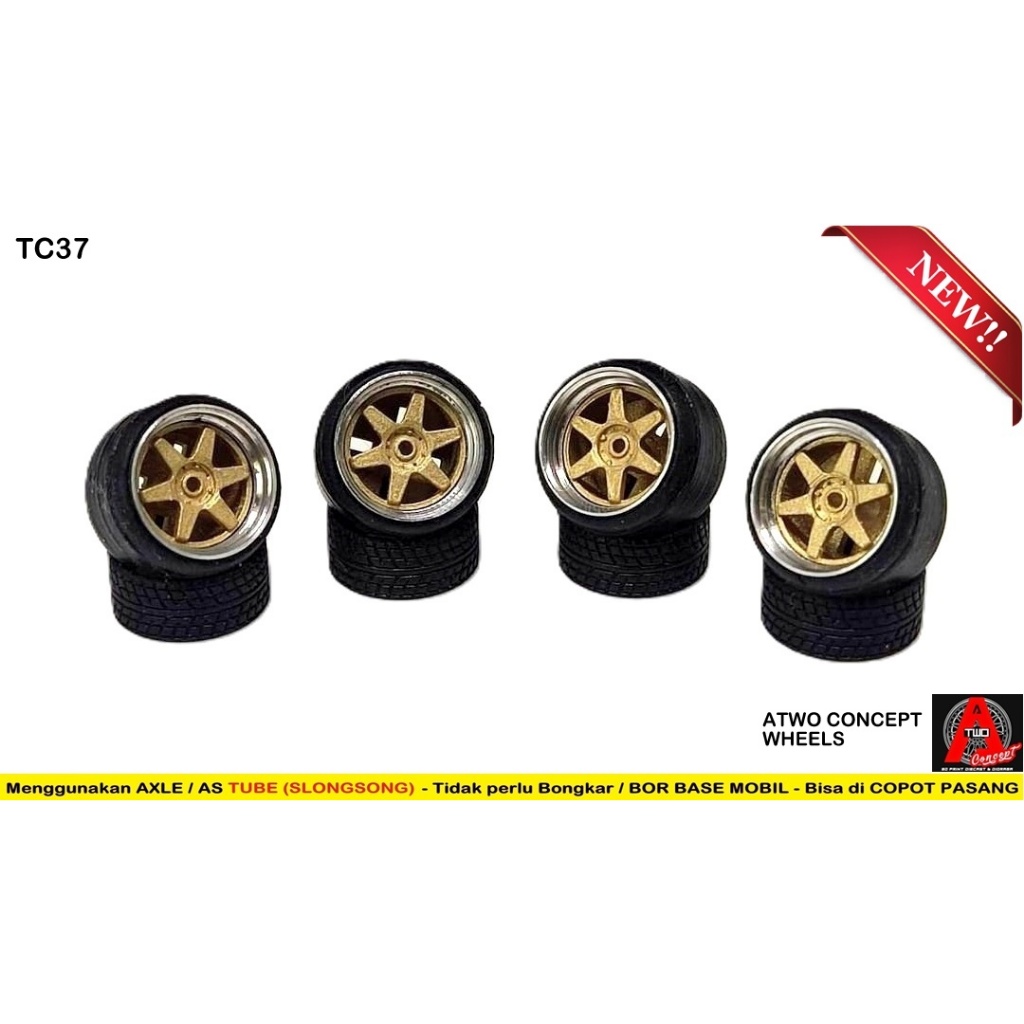 Ban Karet Atwoo Concept TC37 PREMIUM ALLOY Rays TE37 TTA 10mm Free AXLE SELONGSONG