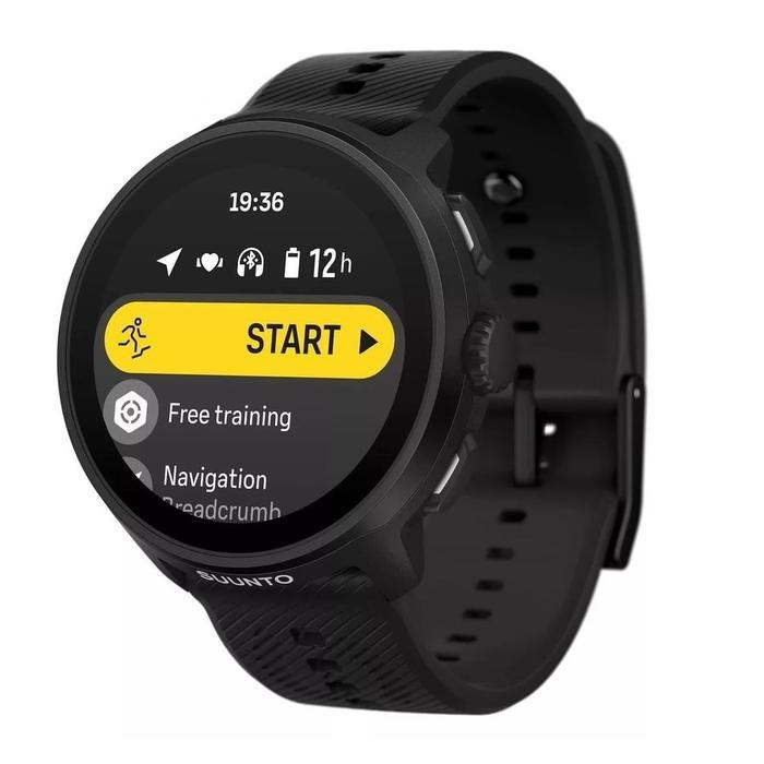 Suunto Run All Black Amoled SS051272000 46mm Smartwatch Silicone Strap Jam Tangan Unisex Original Ga