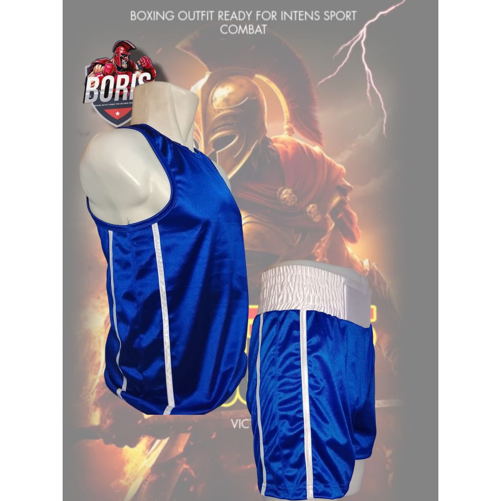 Baju Tanding Tinju Strip Dua / kaos Tinju / baju tinju/ kaos boxing / baju boxing