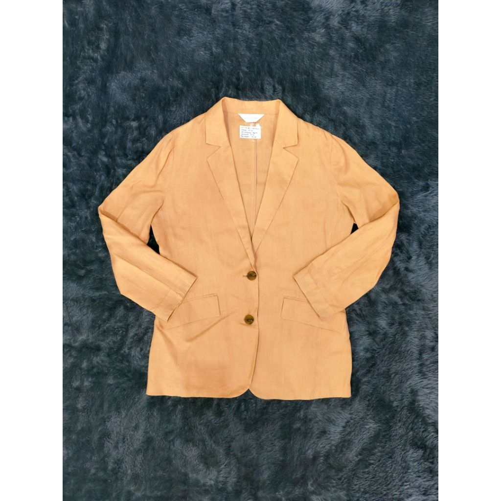 GIORDANO Basic Women Beige Brown Long Sleeve Daily Blazer/ Jas Daily Wanita Model Basic Lengan Panja