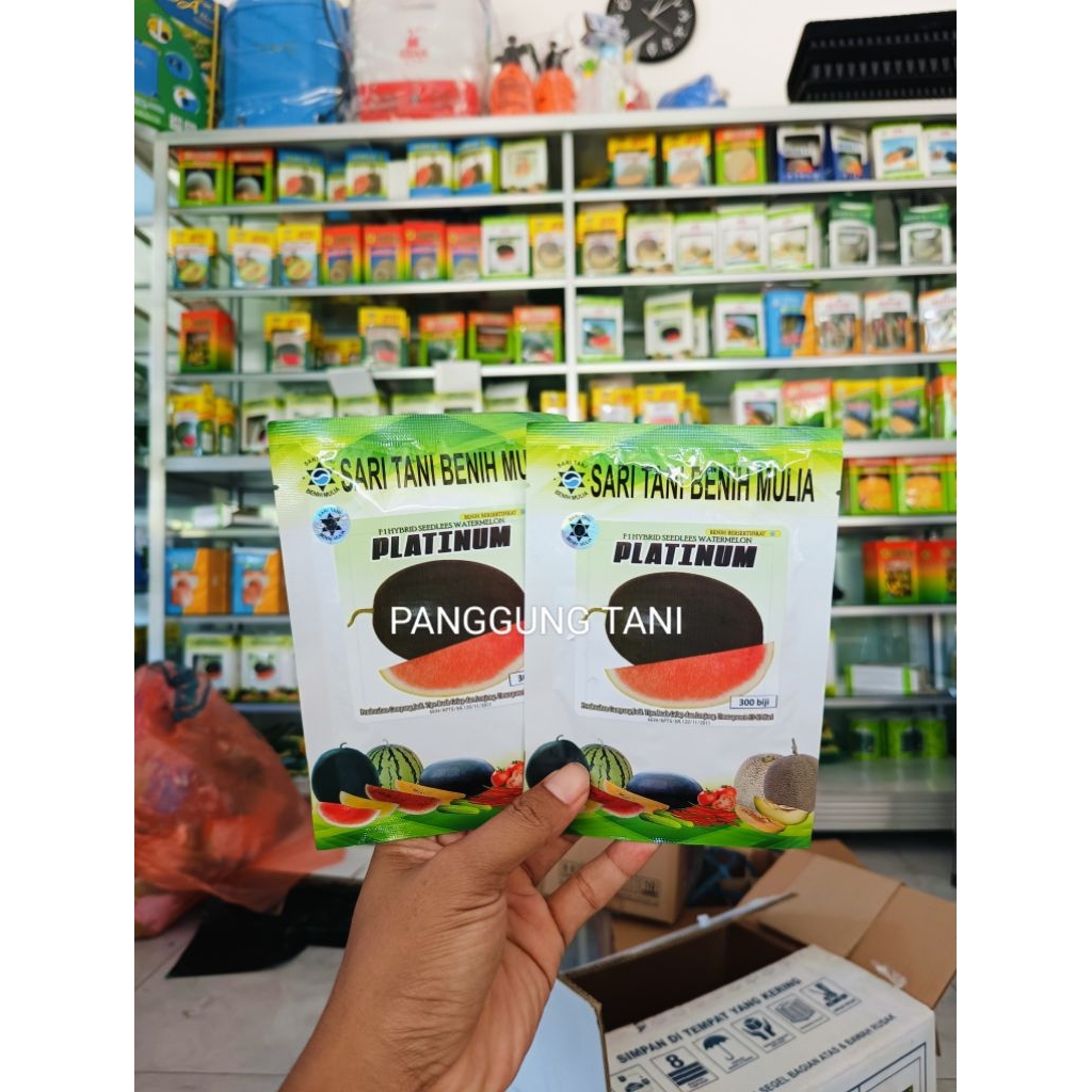Benih Bibit Semangka Non Biji Platinum F1, Tahan Virus. (TIPE NEW KULIT BUAH GELAP, Seperti awal bar
