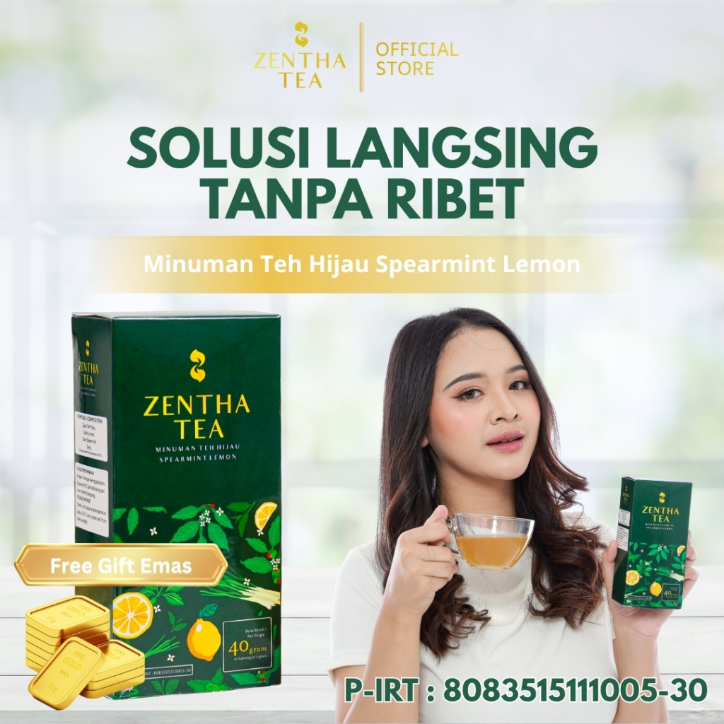 Zentha teh hijau pelangsing herbal bpom | diet detox