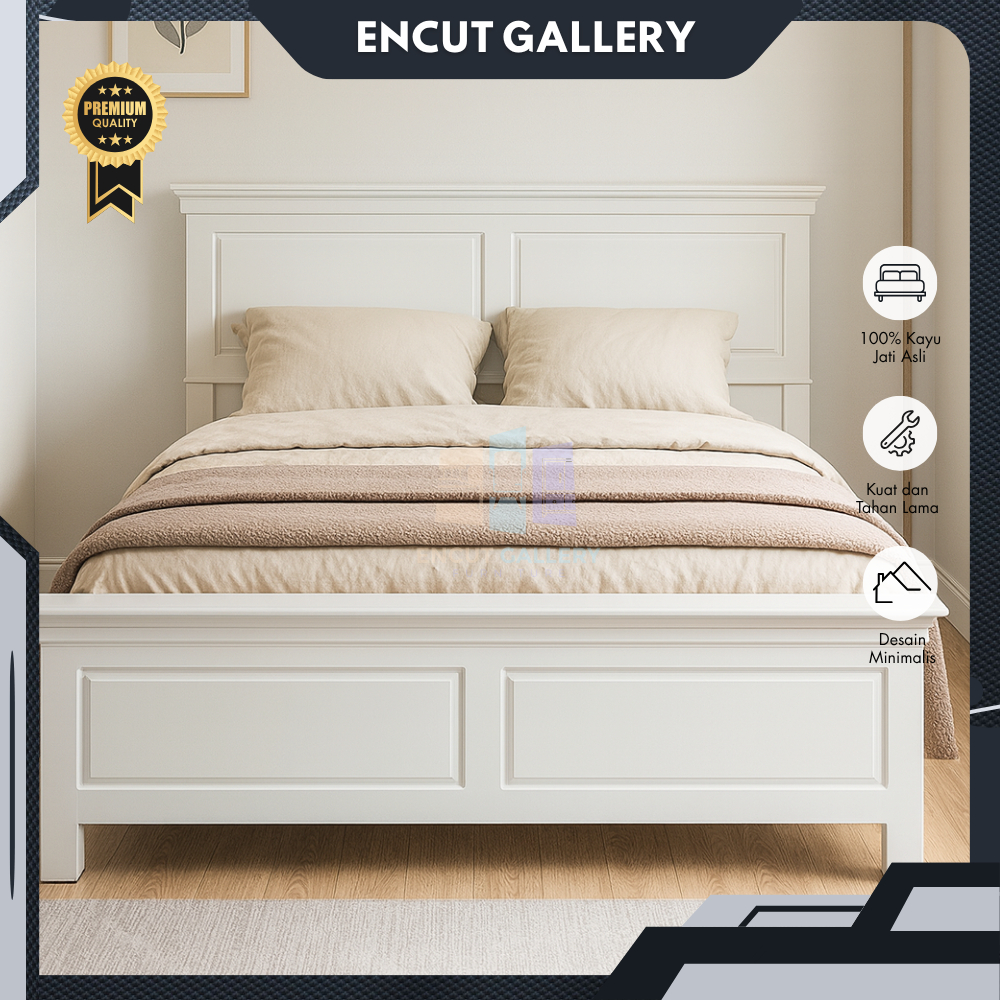 Dipan Minimalis Duco Putih Kayu Jati