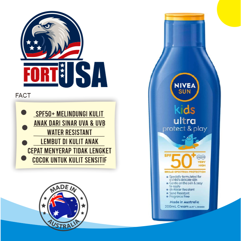 Nivea Sun Kids Ultra Beach SPF50+ 200ml / Sunscreen Anak Perlindungan Maksimal dari Matahari