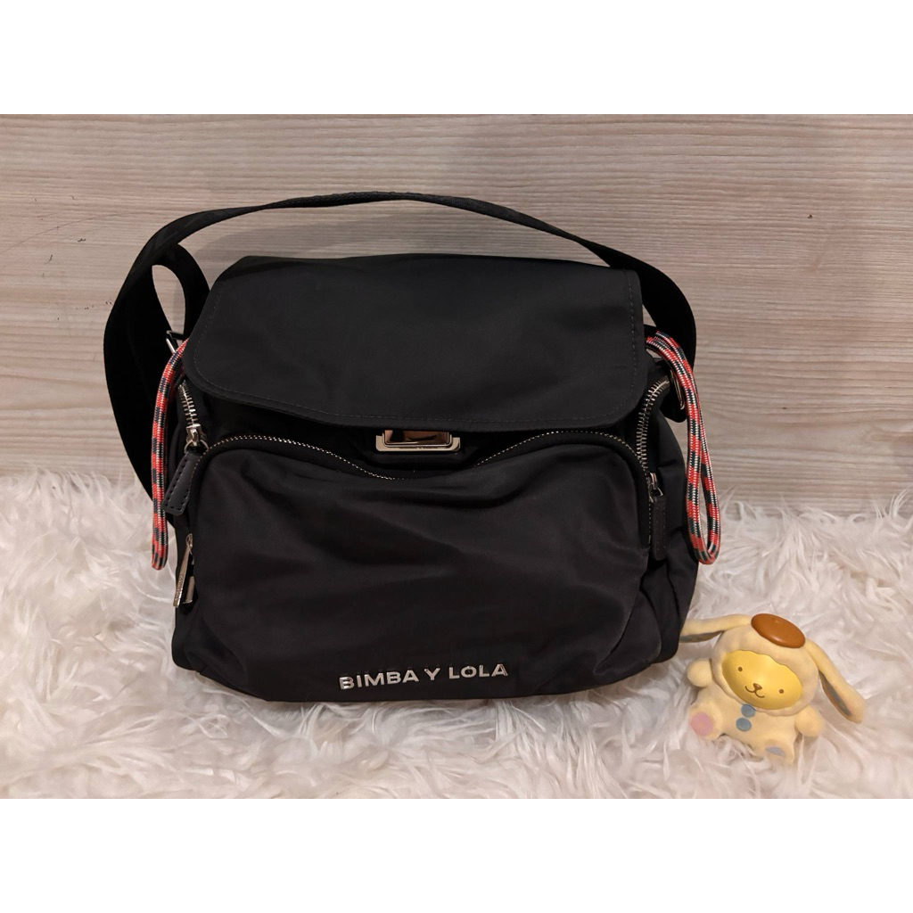 Preloved Bimba Y Lola Sling Bag Black Grey VGC