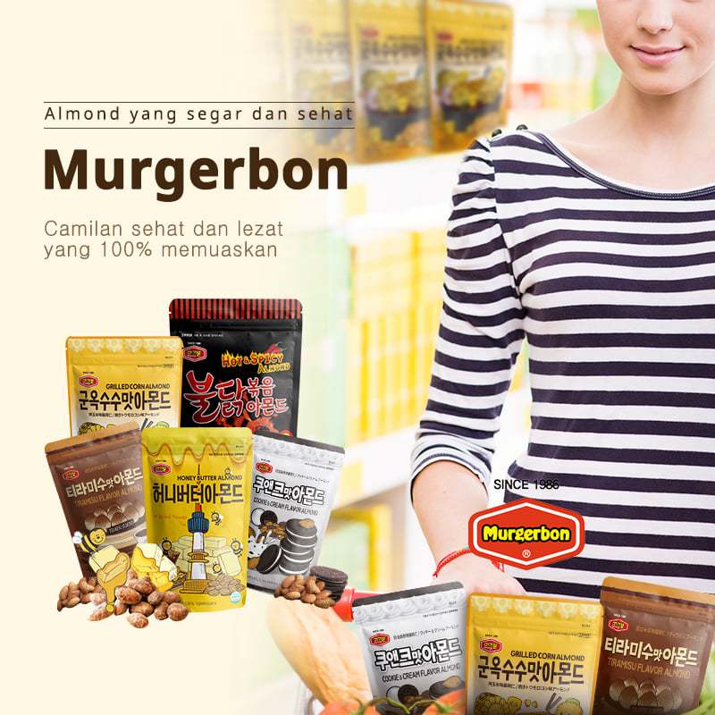 Camilan / Makanan Ringan / Kacang Impor Korea Murgerbon  200 Gr Varian Honey Butter Almonds, Honey B