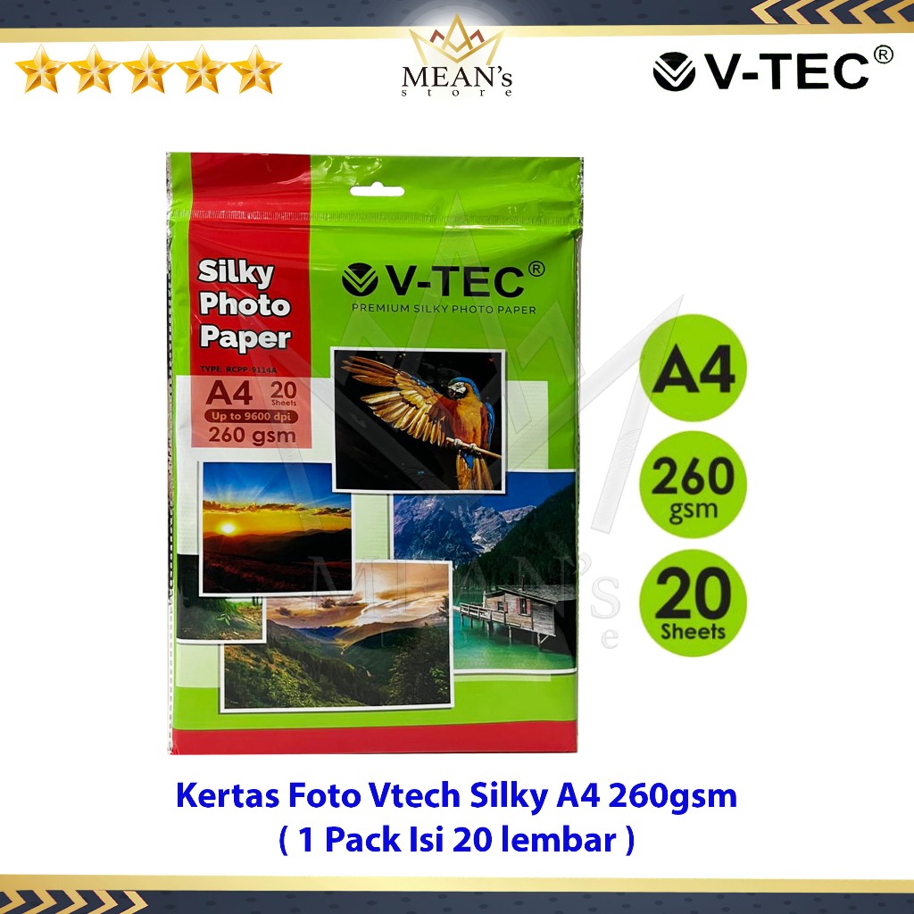 Kertas Foto Silky V-TEC A4 260gsm Doff / Silky Photo Paper RCPP-9114