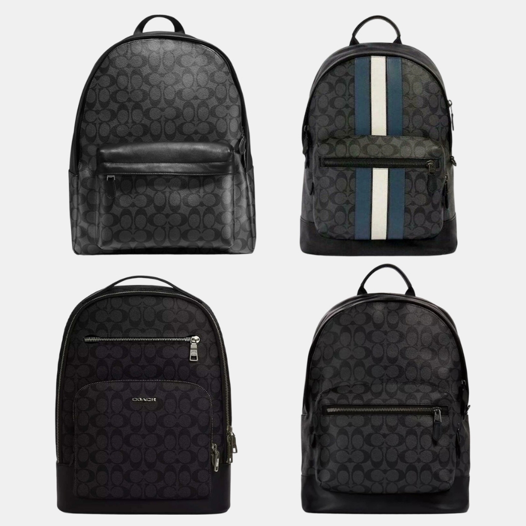 COACH Charles Backpack In Signature Canvas Coach Men's Large Backpack Tas Ransel Komputer Pria Tas R