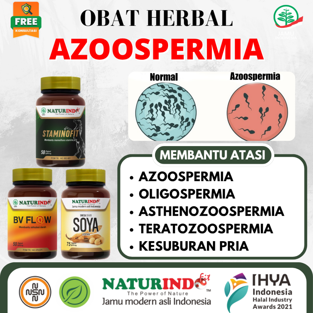 Obat Herbal Azoospermia Sperma Kosong Penambah Sperma Pria Banyak dan Kental Staminofit