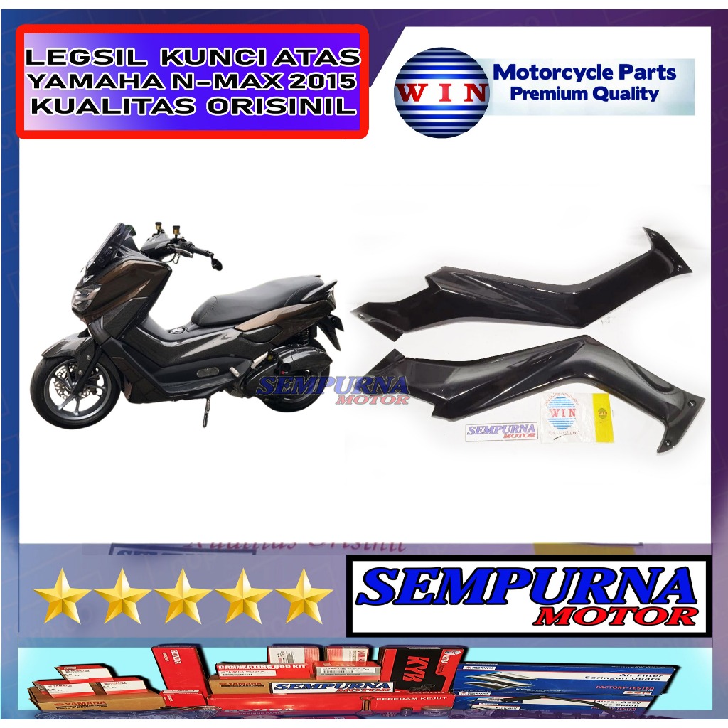 Merek Win Kualitas Original Legshield Kunci Atas N-Max 2015 Hitam