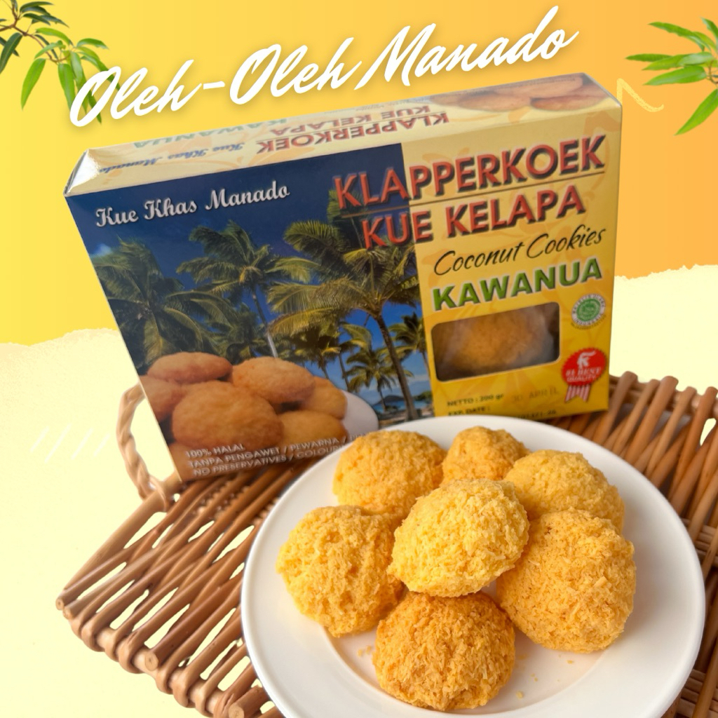 Kawanua kue Kelapa Klapperkoek | 190gr Oleh Oleh Kue Kering Khas Manado Minahasa