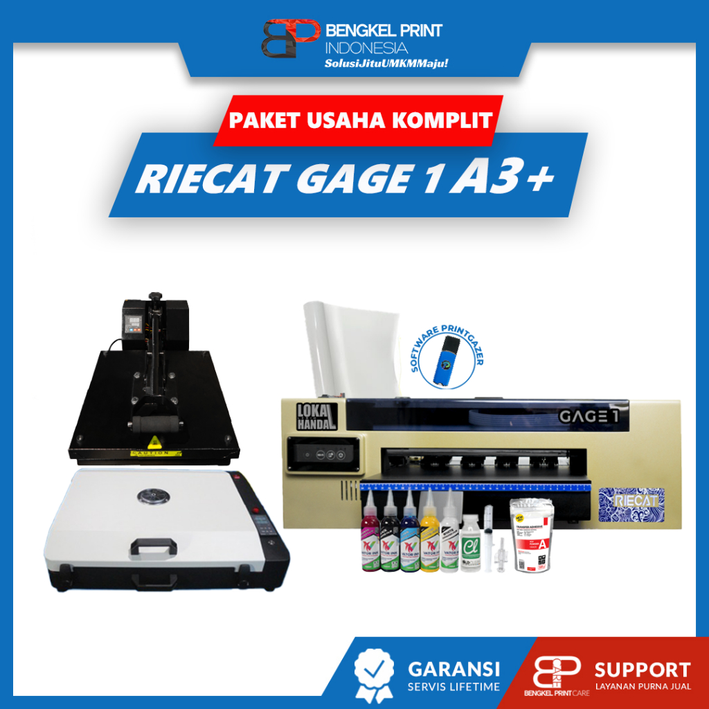 Paket Usaha Sablon DTF | Paket Lengkap Mesin Riecat Gage 1