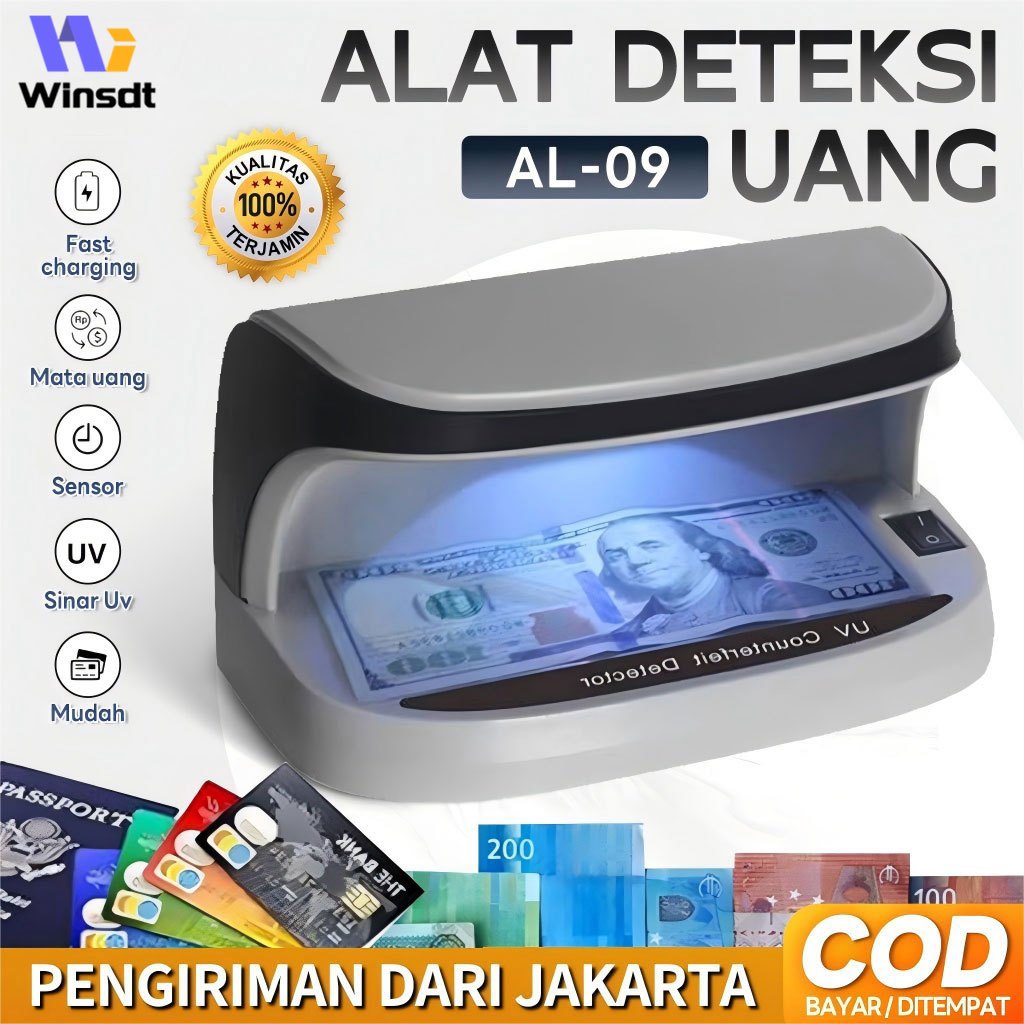Money Detector Penguji Uang Kertas LED - Lampu UV Deteksi Uang Palsu Alat Deteksi Uang Palsu Mesin P