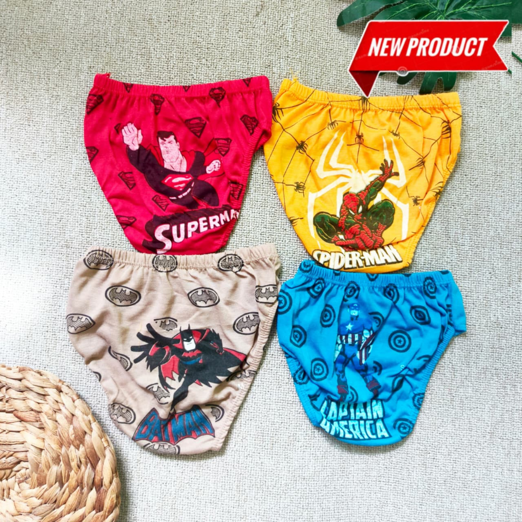 12 pcs & 6 pcs celana dalam motif anak laki laki, celana dalam anak laki laki