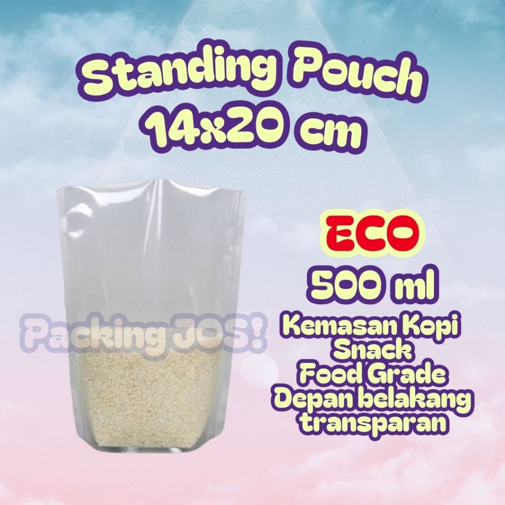 Plastik  Kemasan Standing Pouch Nylon 14x20 cm