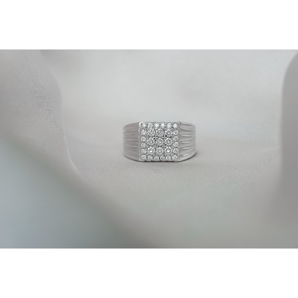 Cincin berlian pria model mata 9 dengan kelilingan berlian kecil - DRF00063 - KGdiamond