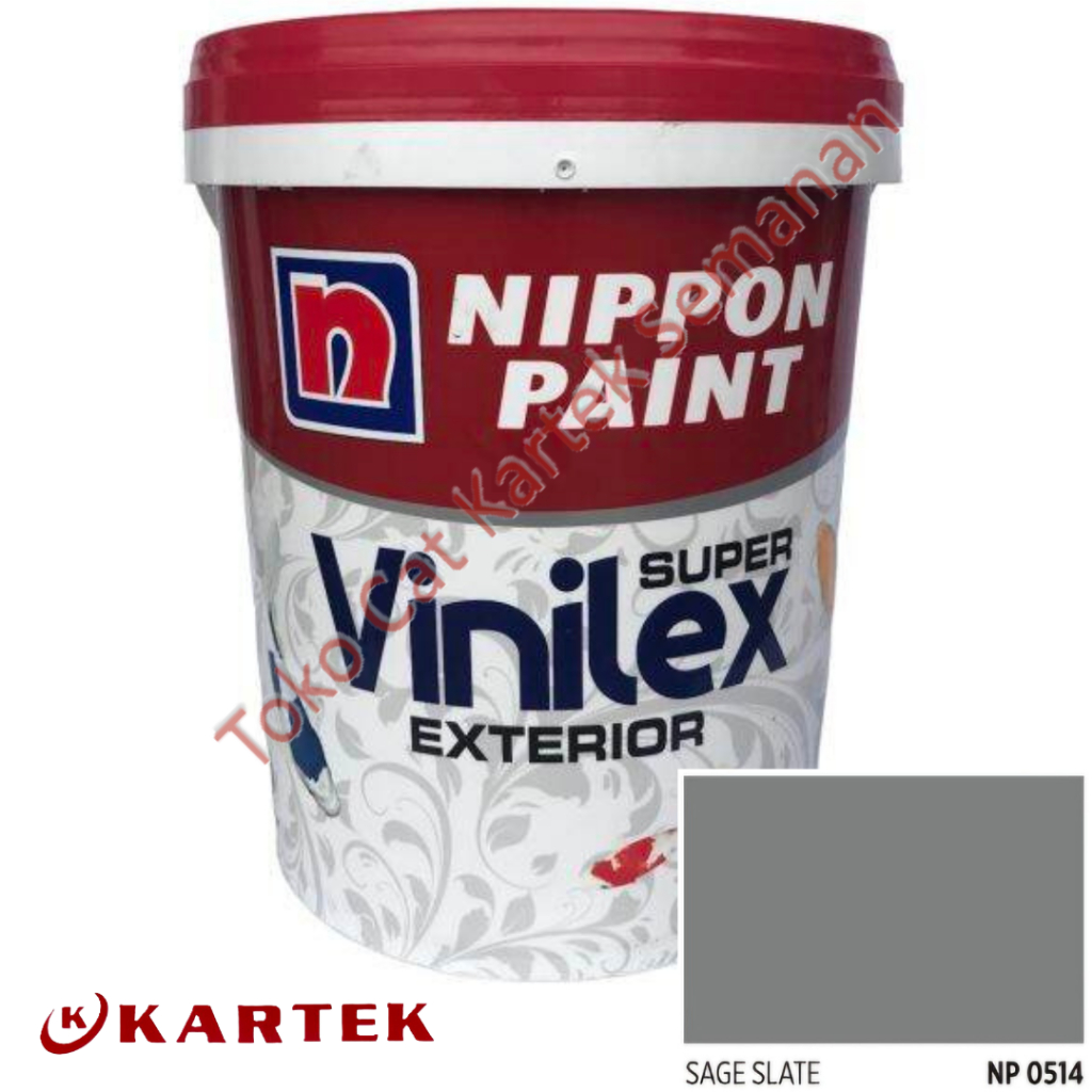 Nippon Paint Vinilex Super Exterior SAGE SLATE NP 0514 Cat Tembok Luar Ruangan Weathershield 5 KG Ga