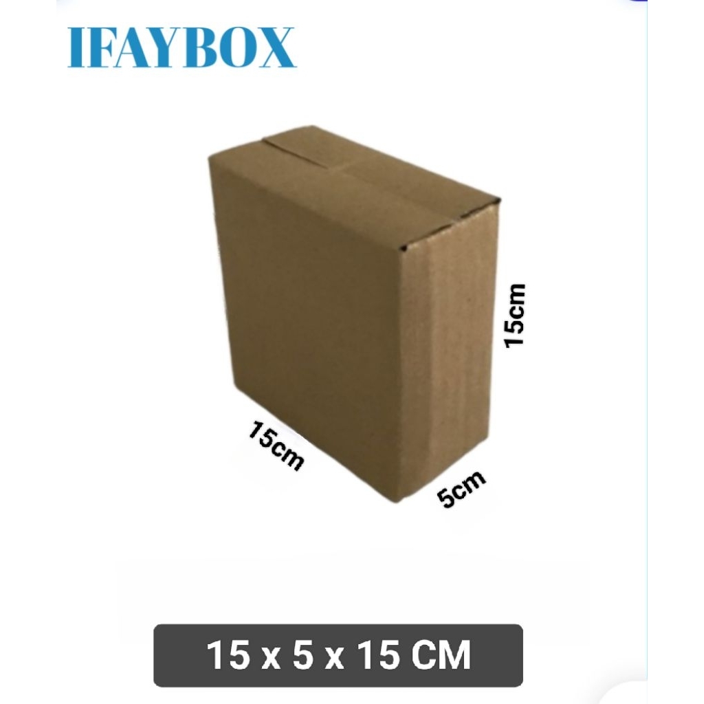Kardus box Uk. 15x5x15 cm single wall polos