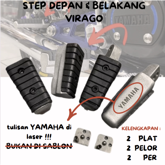 FOOT STEP VIRAGO RX-KING/STEP DEPAN & BELAKANG VIRAGO RX-KING