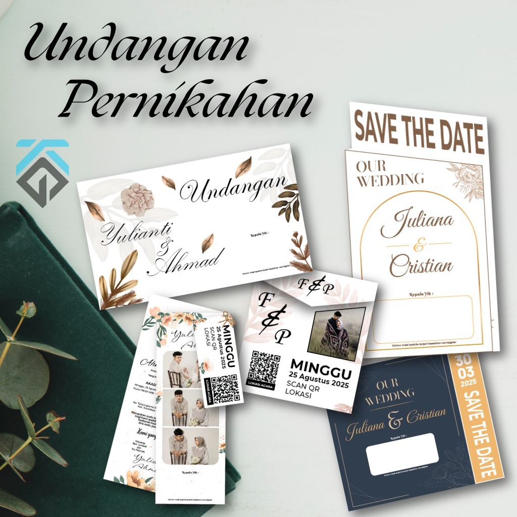 Undangan Pernikahan Premium - Cetak Undangan Aesthetic | Undangan Pernikahan Modern Minimalis -LN