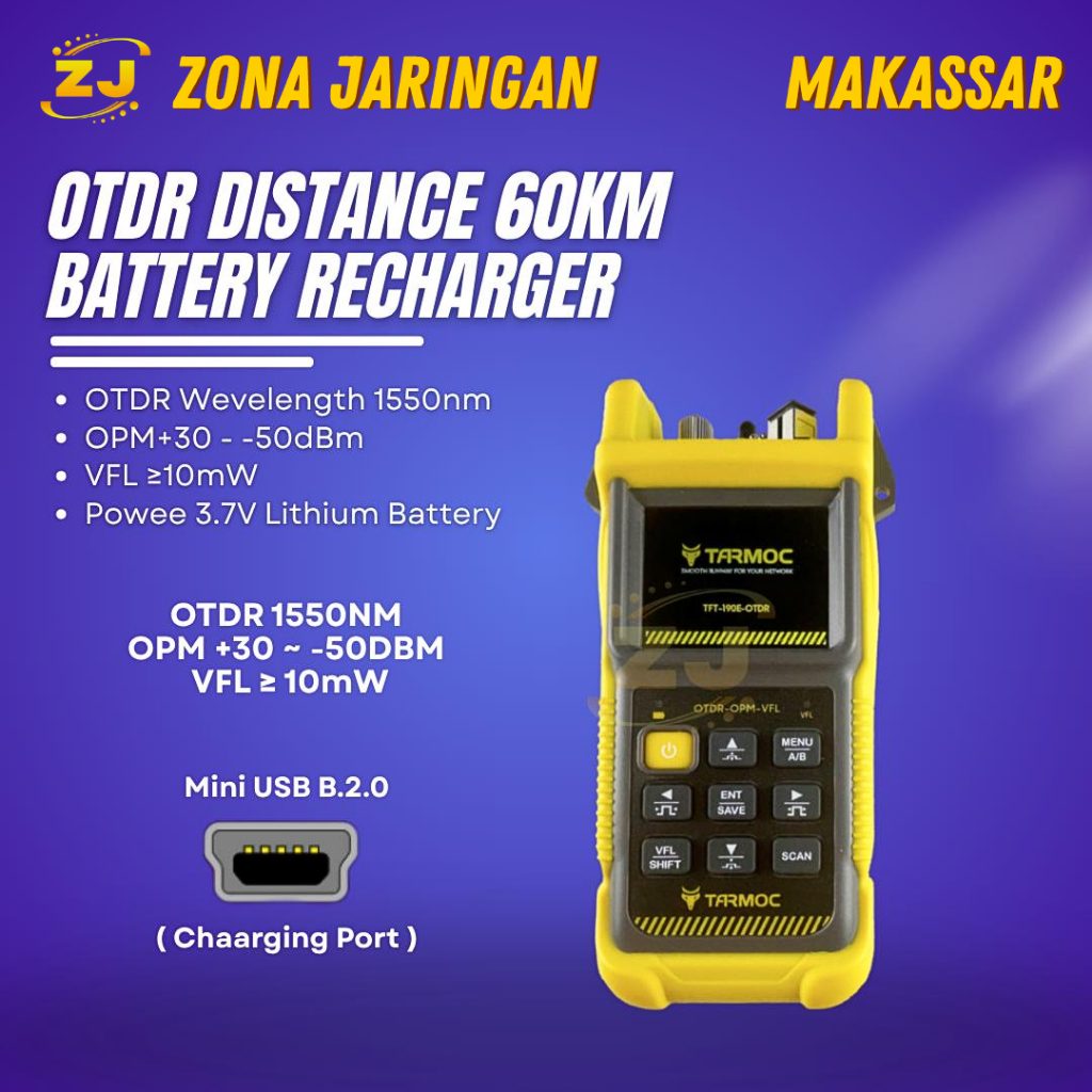 Tarmoc TFT-190E-OTDR | OTDR 1550nm ,OPM,VFL