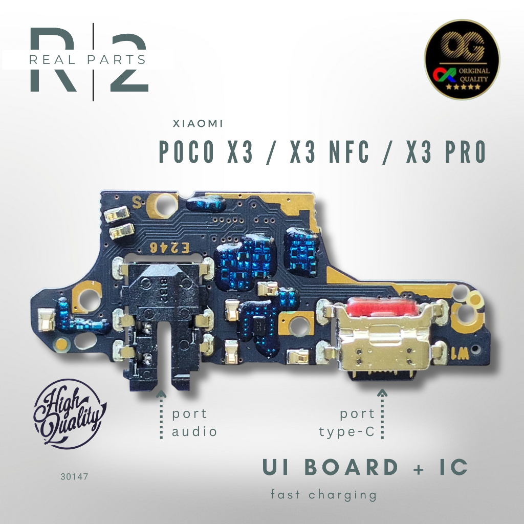 Papan Board Cas Mic + IC XIAOMI Poco X3 | X3 NFC | X3 Pro UI Board HF PCB Charger