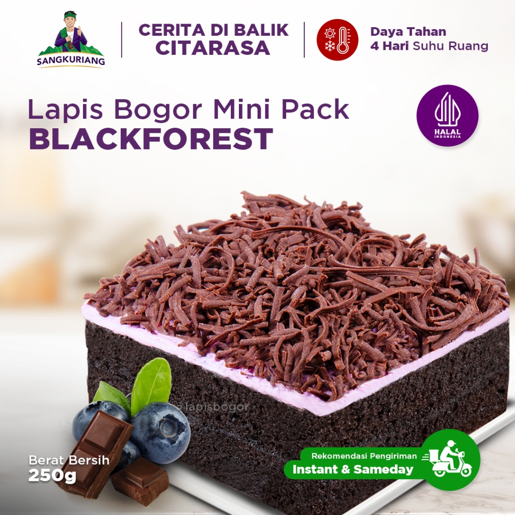 Lapis Bogor Sangkuriang Blackforest - Mini Pack (250gr) - Oleh-oleh Khas Bogor