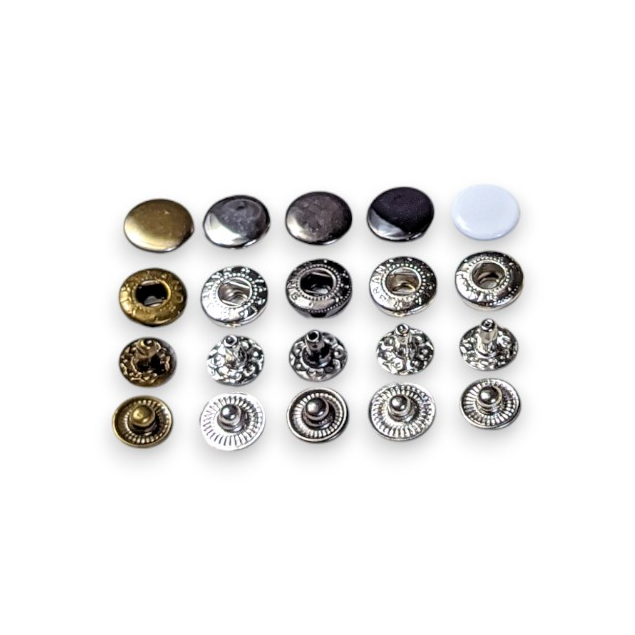 Kancing Cetet Jepret 15 mm 7060 Snap Button Aksesoris Tas Dompet Celana Jeans Jaket Warna ATG BN Sil