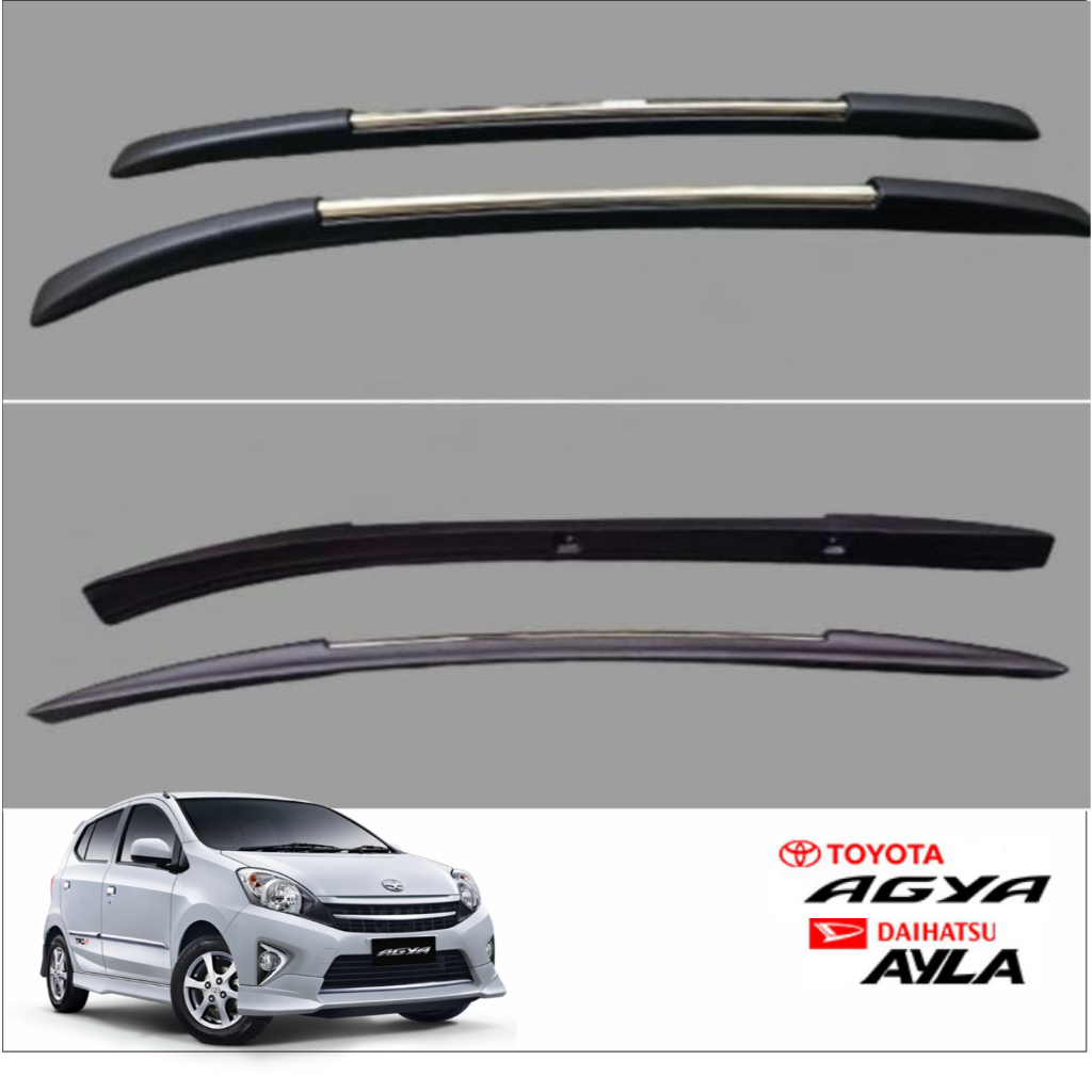 Toyota Agya Daihatsu Ayla Sporty Roof Rail Slim Variasi Atap Mobil Tempel Roof Rack Atas