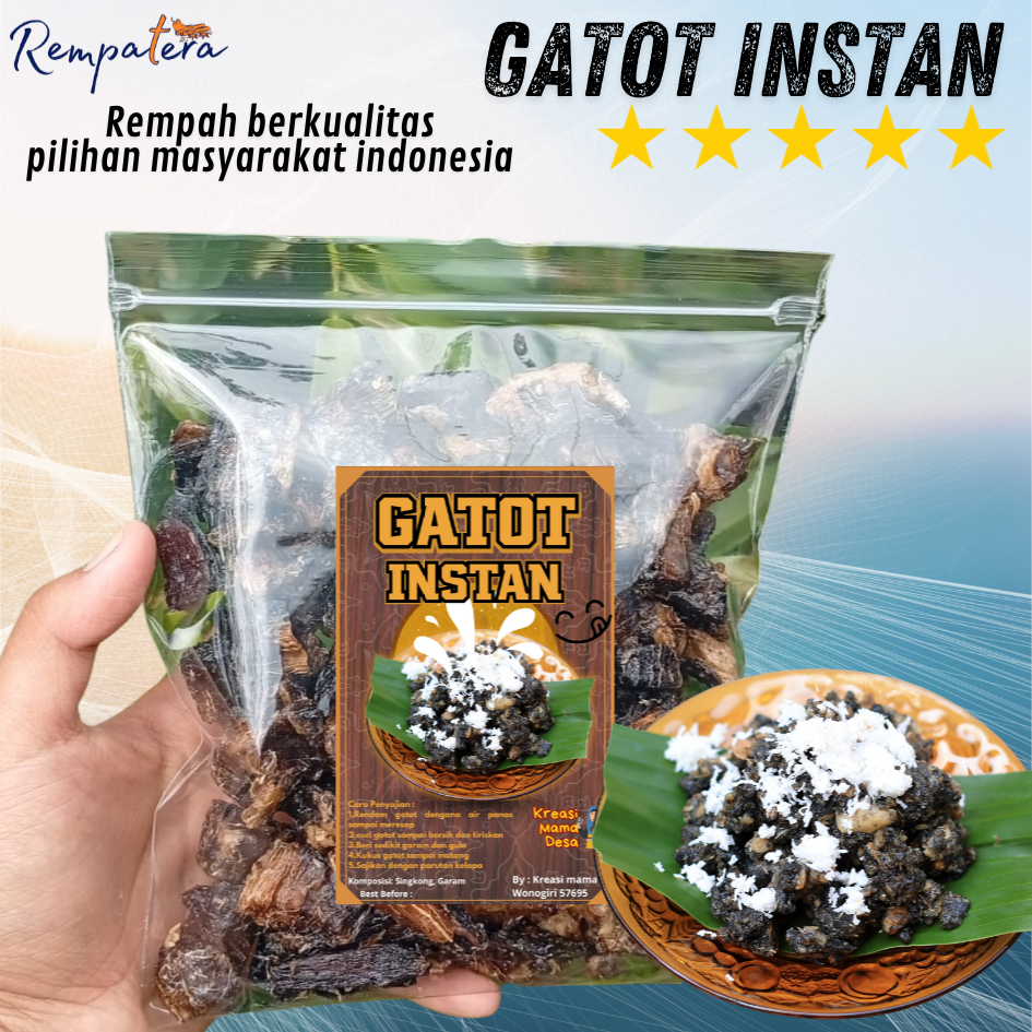 REMPATERA - Gatot singkong hitam instan - Gatot instan singkong mix hitam putih