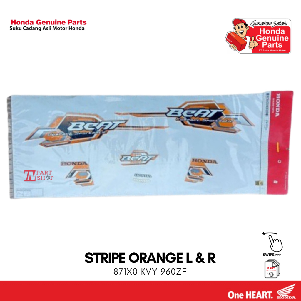 Striping Set Orange (Stripe Orange L & R) - BeAT Karbu / 871X0-KVY-960ZF