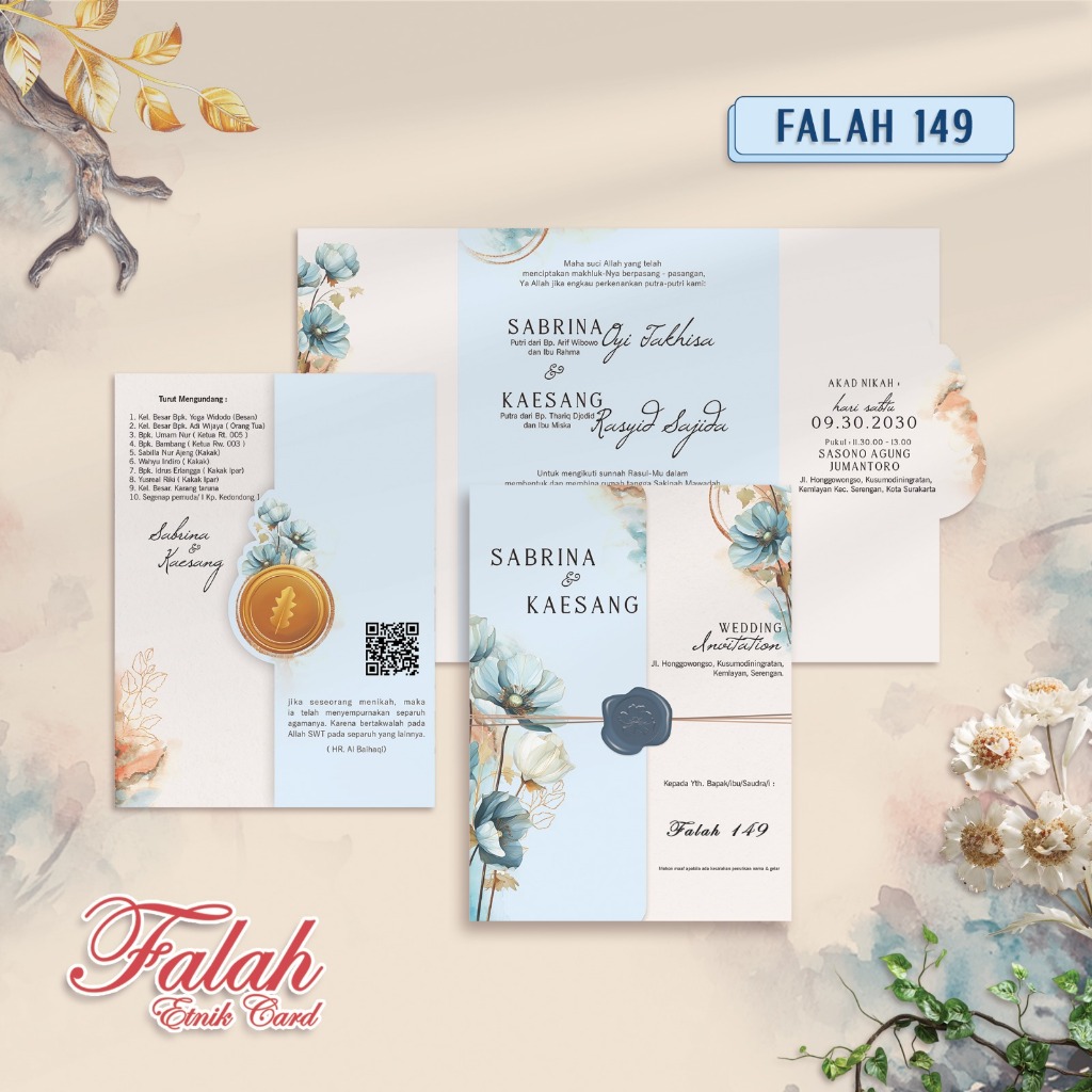 FALAH 149 Cetak Undangan Pernikahan | Gratis Undangan Digital | Undangan Nikah Siap Sebar |  Gratis 