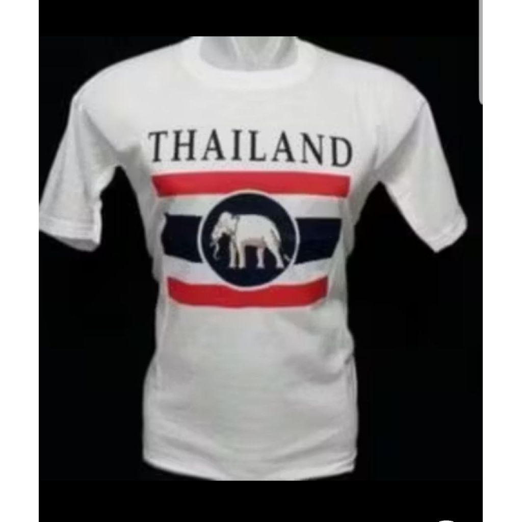 kaos negara thailand baju oleh oleh Thailand Motif GAJAH BENDERA / oleh oleh thailand/ souvenir thai