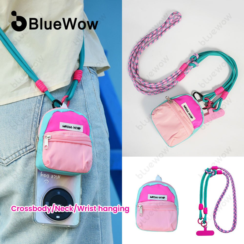 BlueWow Tali Ponsel 3-in-1 Universal Cross-body Lanyard Anyaman Tali Ponsel Tali Leher Tali Rami unt
