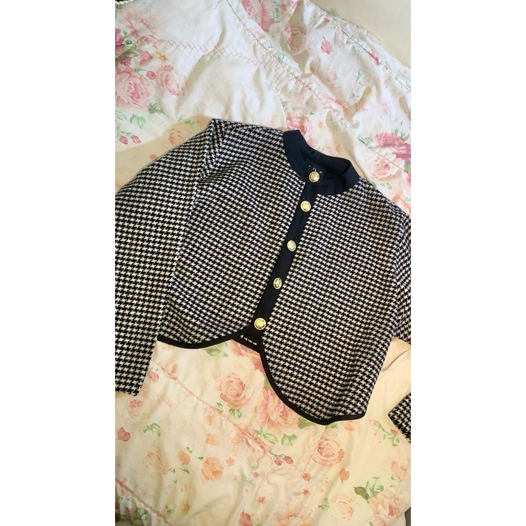 crop tweed blazer korean blazer