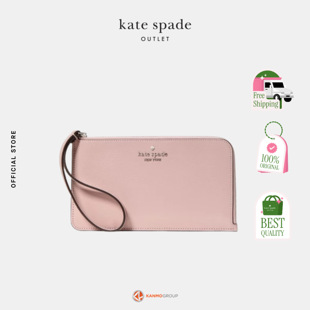 Kate Spade Lucy Medium L-Zip Wristlet - Dompet Wristlet Wanita