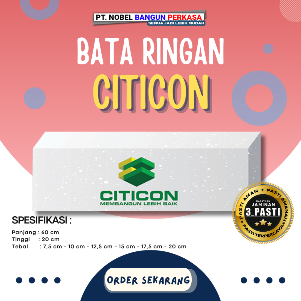 Bata Ringan Citicon | Hebel Citicon - Kuat, Ringan, dan Presisi - Siap Kirim Seluruh Indonesia