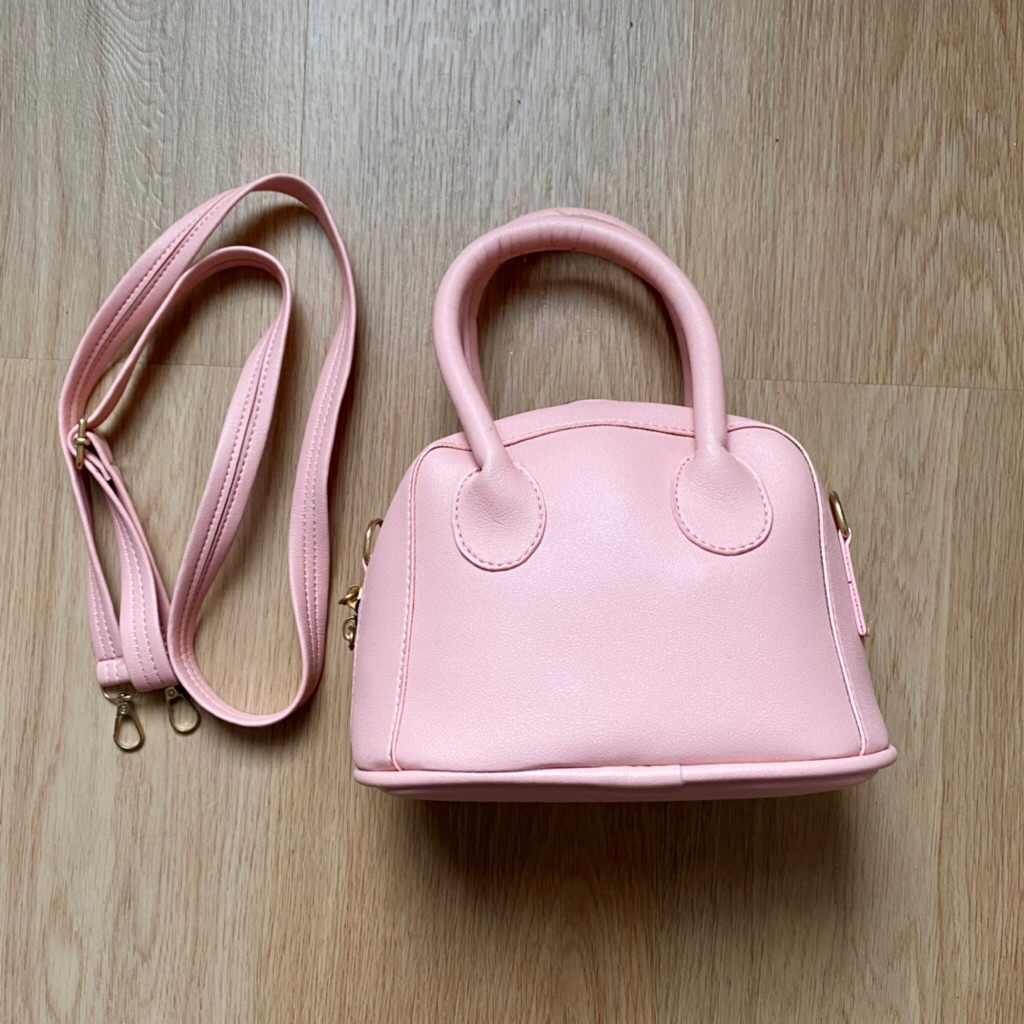 PRELOVED - Sling Bag Hand Bag Tas Wanita Pink Kulit