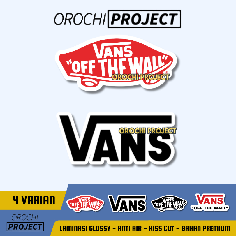 Sticker Stiker Brand Logo Sepatu VANS SHOES Vinyl Glossy Anti Air HP Laptop Tumbler Motor Helm