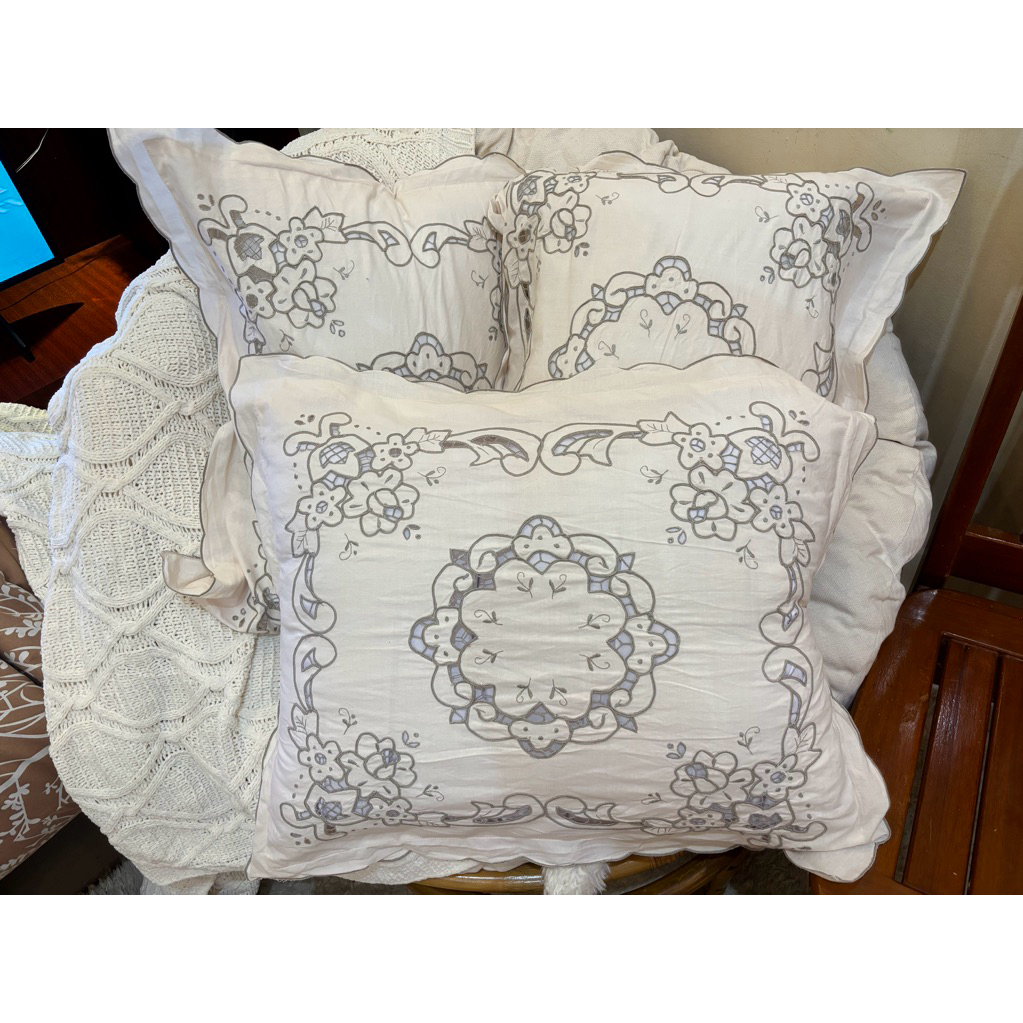 set Sarung bantal Sofa, kursi jati, katun bordir 55x60