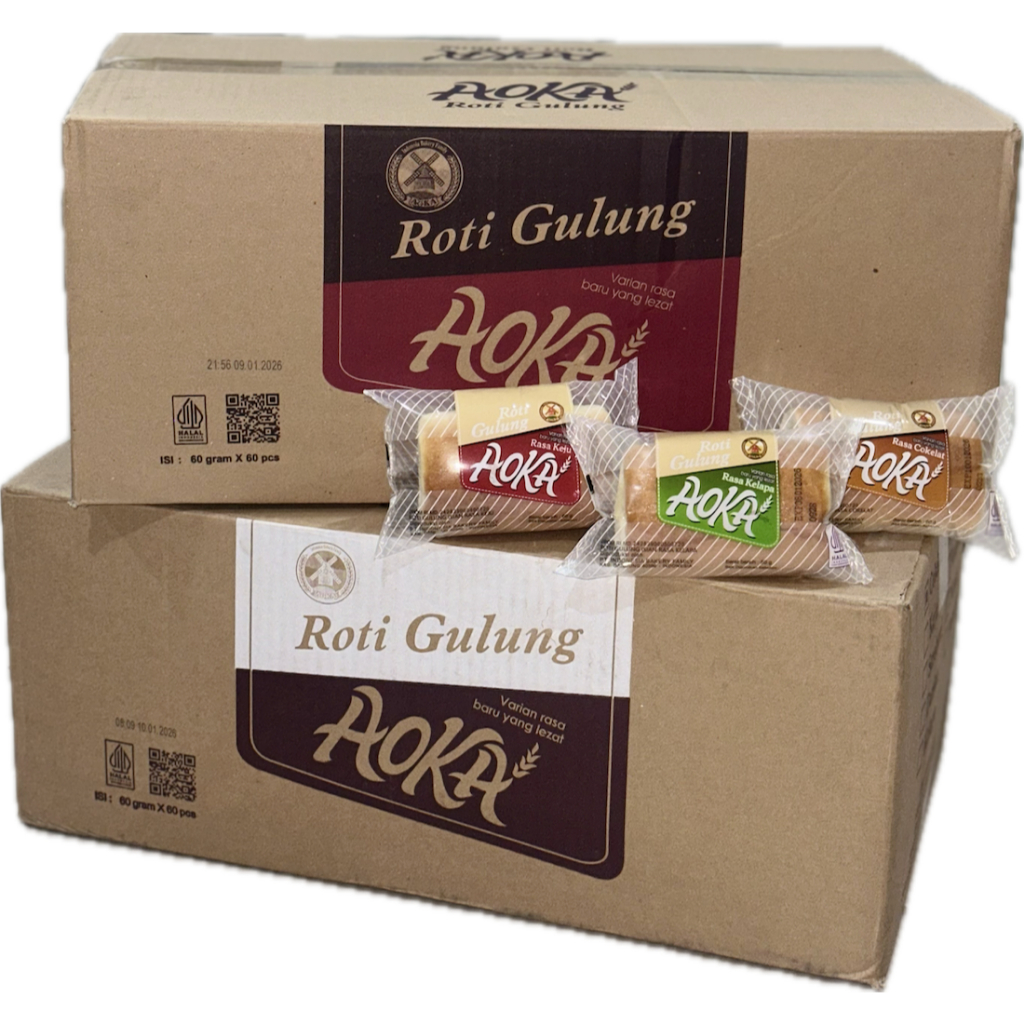 Diskon ROTI GULUNG AOKA KARTON ISI 60 COOKIES ORIGINAL COKELAT KEJU PANDAN COKLAT MAKANAN RINGAN CEM