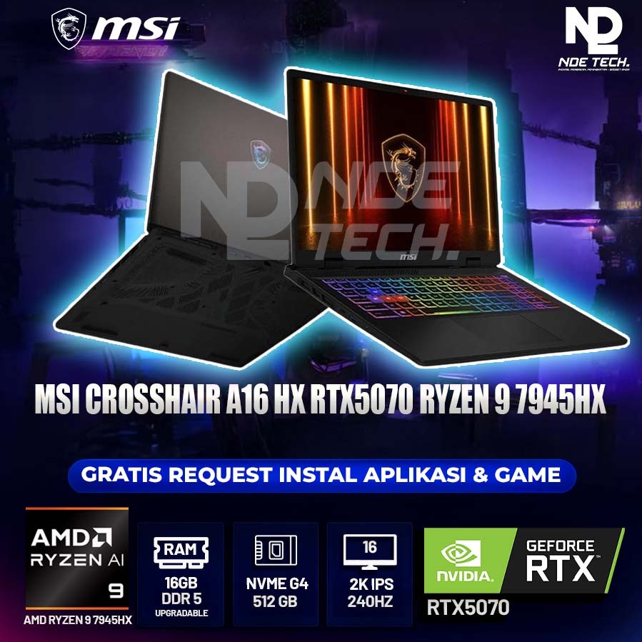 MSI CROSSHAIR A16 HX RTX5070 RYZEN 9 7945HX