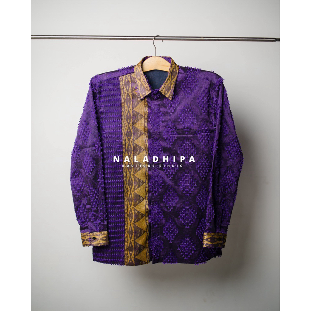 KEMEJA TENUN SONGKET BULU NALADHIPA (KANAKA SHIRT) KEMEJA TENUN BULU ATASAN PRIA FORMAL ETHNIC