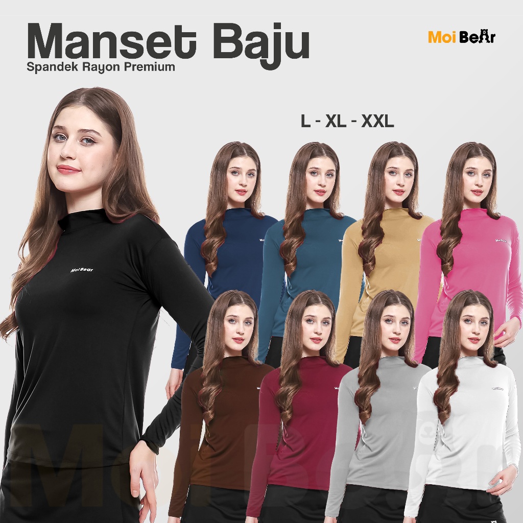 MOI Manset Olahraga Lengan Panjang Sporty Spandek Pria Wanita Daleman Hijab Muslimah Polos Baselayer