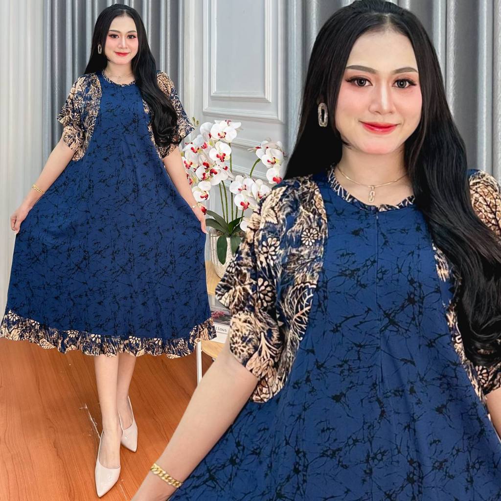 Daster Jumbo LD 120 Rayon Super Premium Grade A Resleting Depan//Daster Cap//Daster Viral//Daster Ba